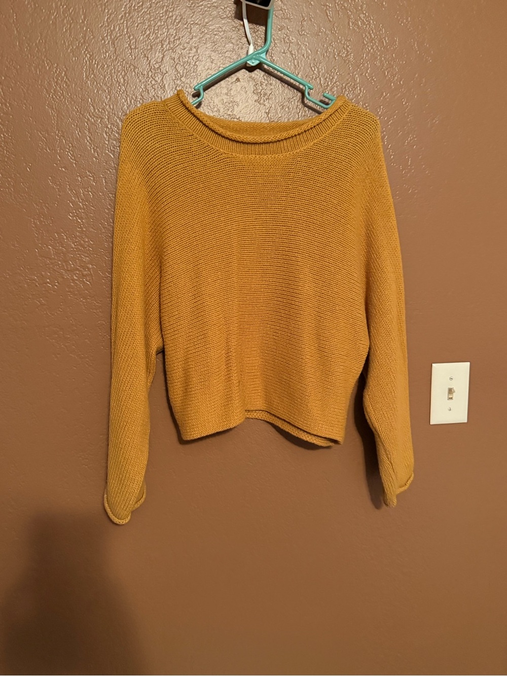 Women's Mustard Crewneck Lightweight Knit Sweater